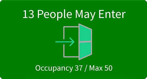 13 people may enter - vea occupancy